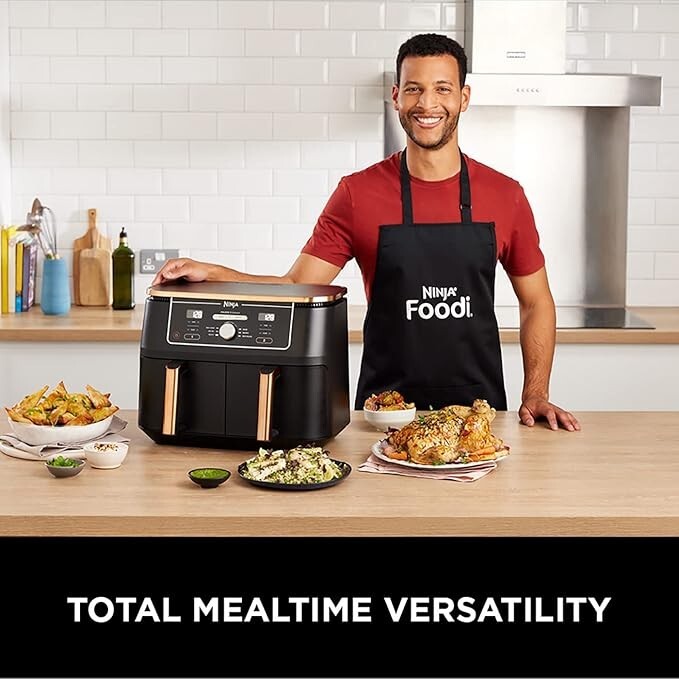 Ninja Foodi MAX 9.5L Dual Zone Air Fryer - AF400UK Copper/ Black