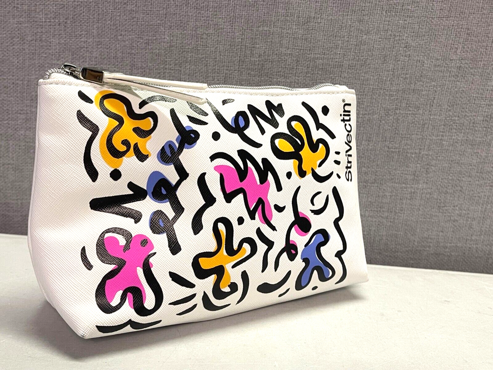 Strivectin Print Make Up/Cosmetic Bag Faux Leather
