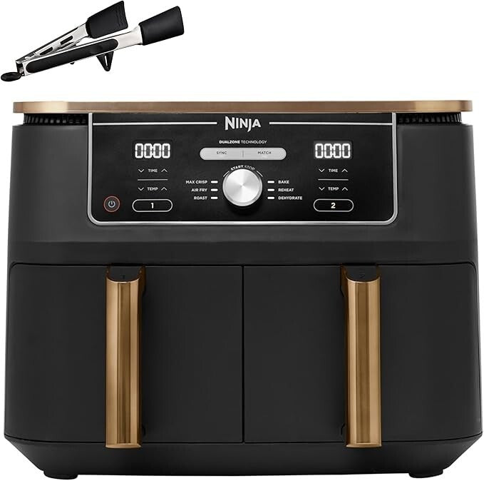 Ninja Foodi MAX 9.5L Dual Zone Air Fryer - AF400UK Copper/ Black