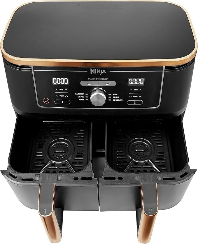 Ninja Foodi MAX 9.5L Dual Zone Air Fryer - AF400UK Copper/ Black