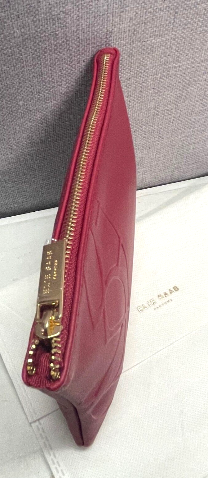 Elie Saab Parfum red Faux Leather Makeup Bag Cosmetics Bag