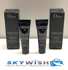 2X Dior Forever Skin Glow Radiant Foundation Shade 1N Neutral Glow 2.7ml SPF20