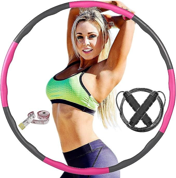 Hula Hoop For Adult Exercise Foam Padded Smart Wavy Hoop With Skipping Rope 95