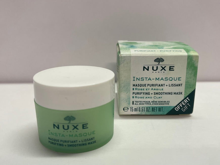 Nuxe INSTA MASQUE Purifying + Smoothing Face/Facial Oily Skin Mask Mini 15ml