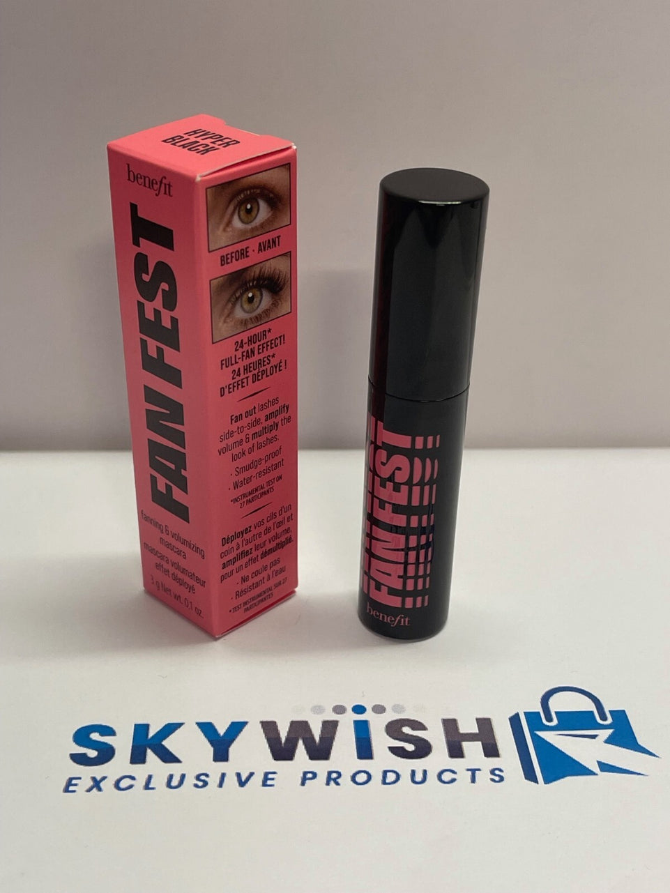 Benefit Fan Fest Fanning & Volumizing Mascara in Hyper Black 3g Travel Size New