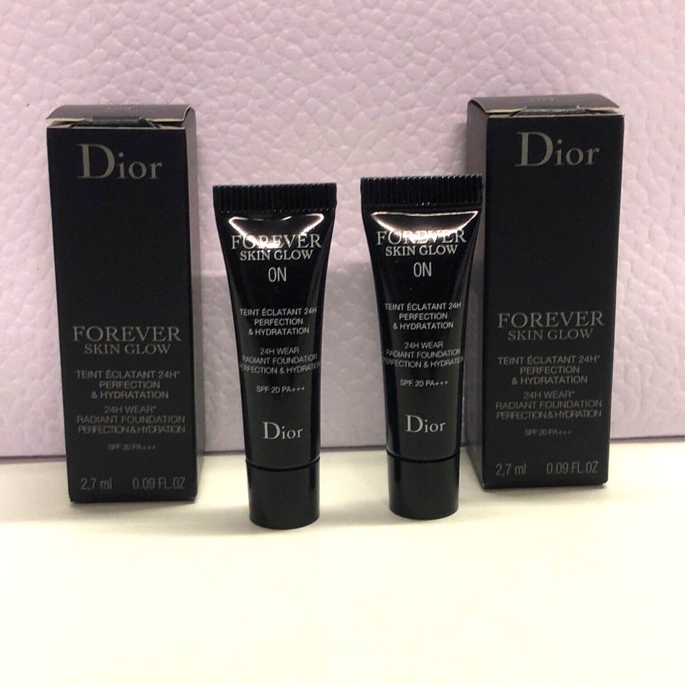 2x Dior Forever Skin Glow 24h Wear Radiant Foundation 2.7ml Various Shades