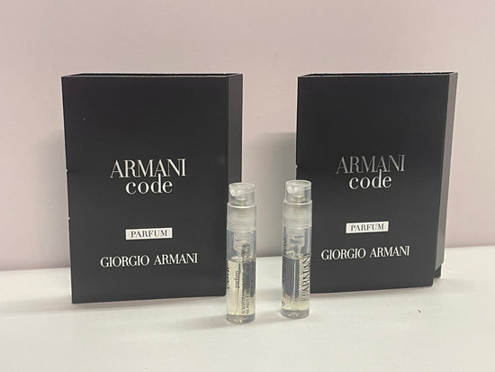 2x ARMANI - code - PARFUM - 1.2ml - Sample - Genuine
