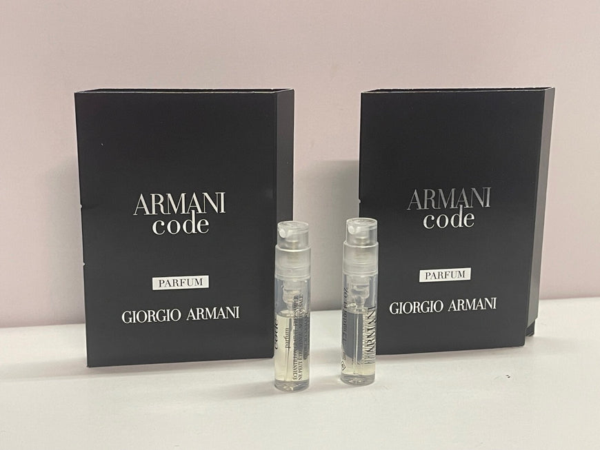 2x ARMANI - code - PARFUM - 1.2ml - Sample - Genuine