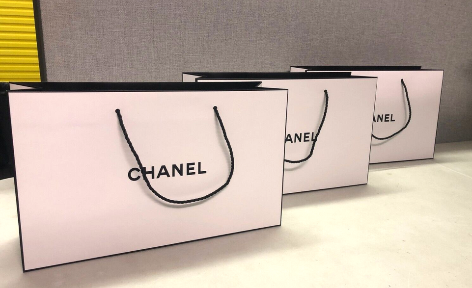3x New Genuine CHANEL Paper GIFT BAG  34x20x10cm