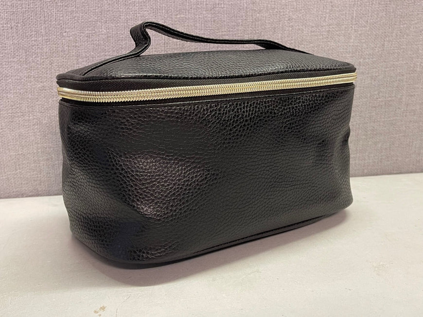 Feelunique Black Makeup/Beauty Case/Bag Faux Leather Finish New