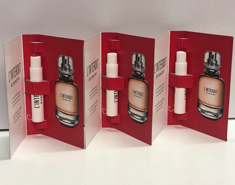 3x Givenchy L'Interdit Eau de Parfum Spray (3x 1ml Sample Size  Travel