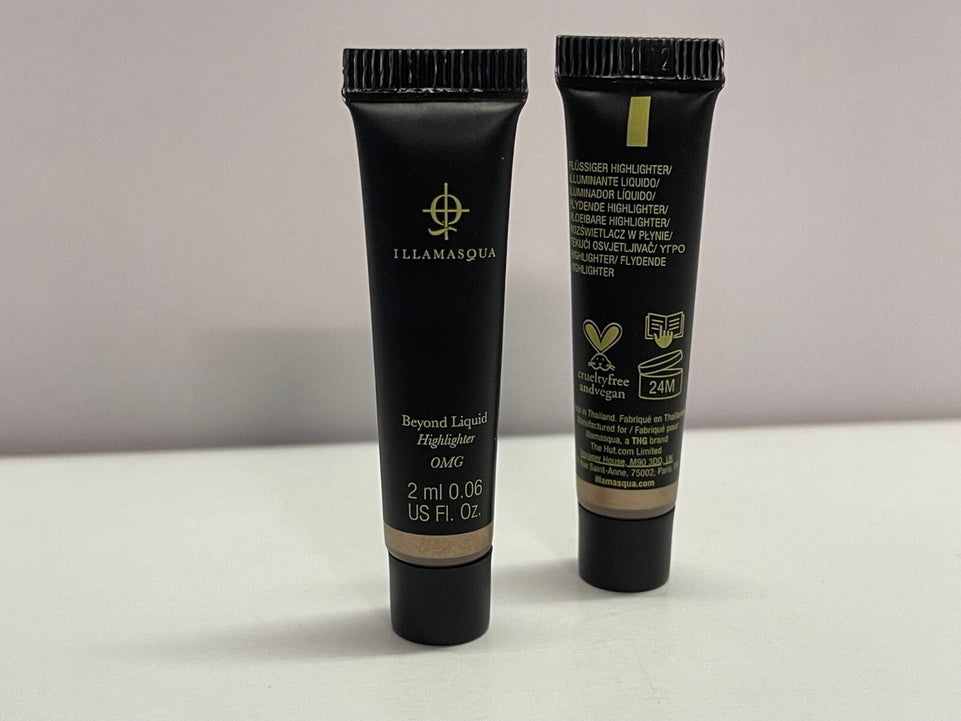2x Illamasqua Beyond Liquid Highlighter Omg 2x 2ml =4ml Sample Size New