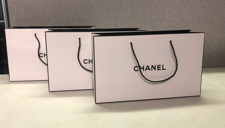 3x New Genuine CHANEL Paper GIFT BAG  34x20x10cm