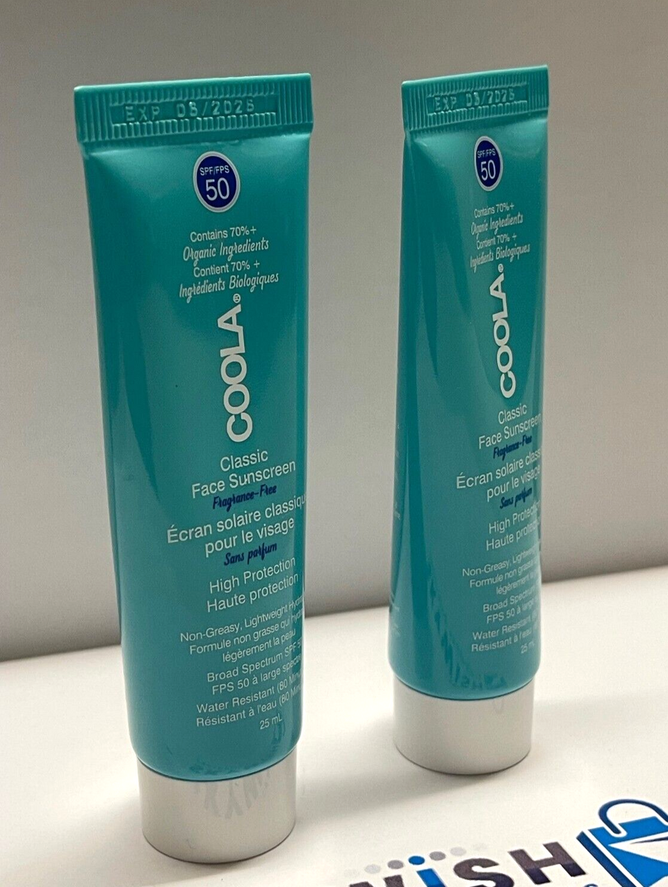2XCoola Classic Face Sunscreen SPF50 25mlX2=50ML Travel Size New/ Exp. 06/2026