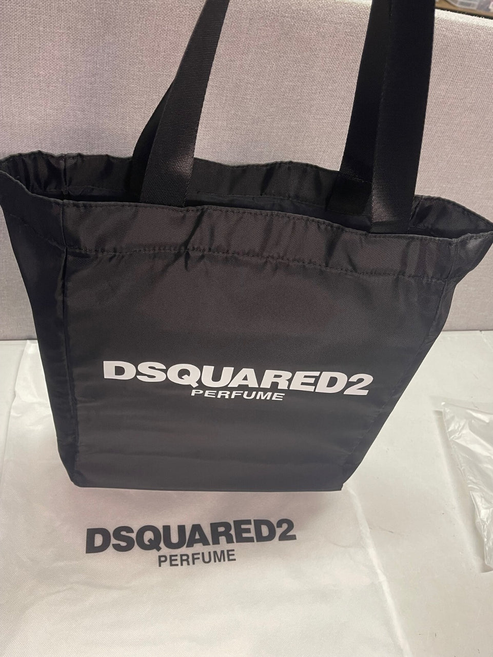 DSQUARED2 PERFUME BLACK SHOPPER FOR WOMAN AND MAN Tote Slung Bag