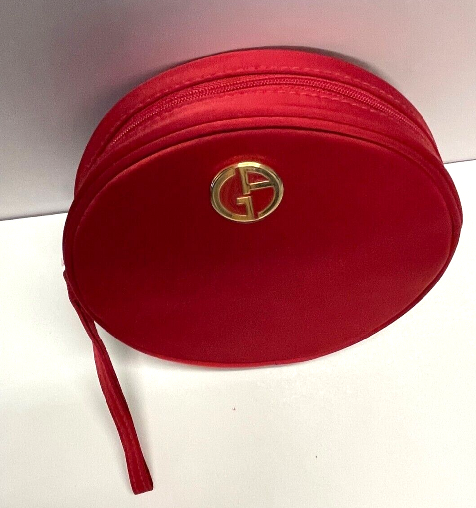Giorgio Armani Beauty ladies red satin makeup bag