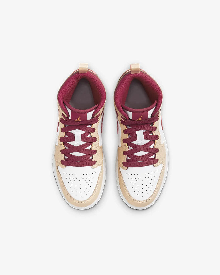 Nike Air Jordan 1 Mid White Onyx Cardinal Red UK 14 EU 49.5