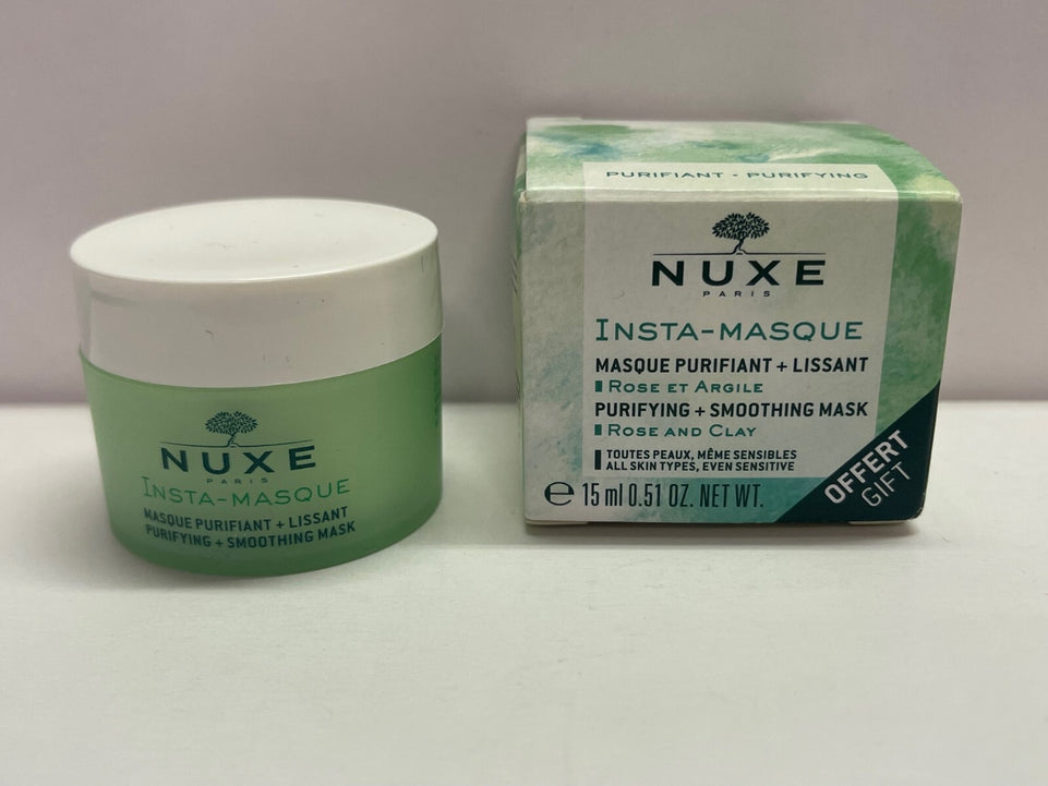 Nuxe INSTA MASQUE Purifying + Smoothing Face/Facial Oily Skin Mask Mini 15ml