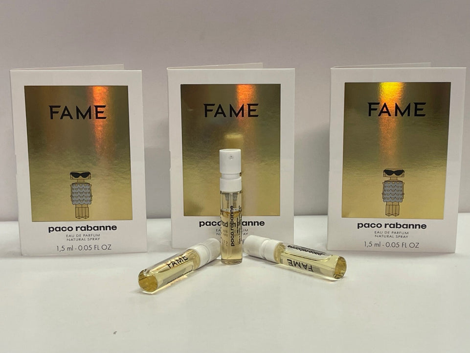 3X PACO RABANNE FAME 1.5ML EAU DE PARFUM SAMPLE SPRAY - Parfum For Woman