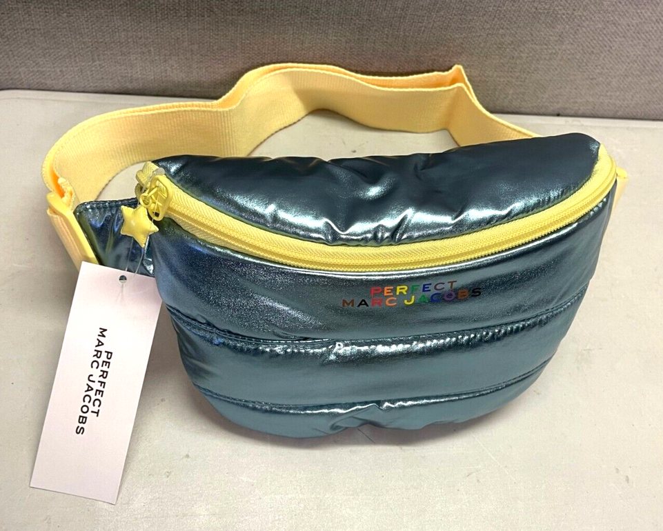 Marc Jacobs Pride Perfect Fanny Pack Belt Bag Puffer Y2K Metallic Electric Blue!