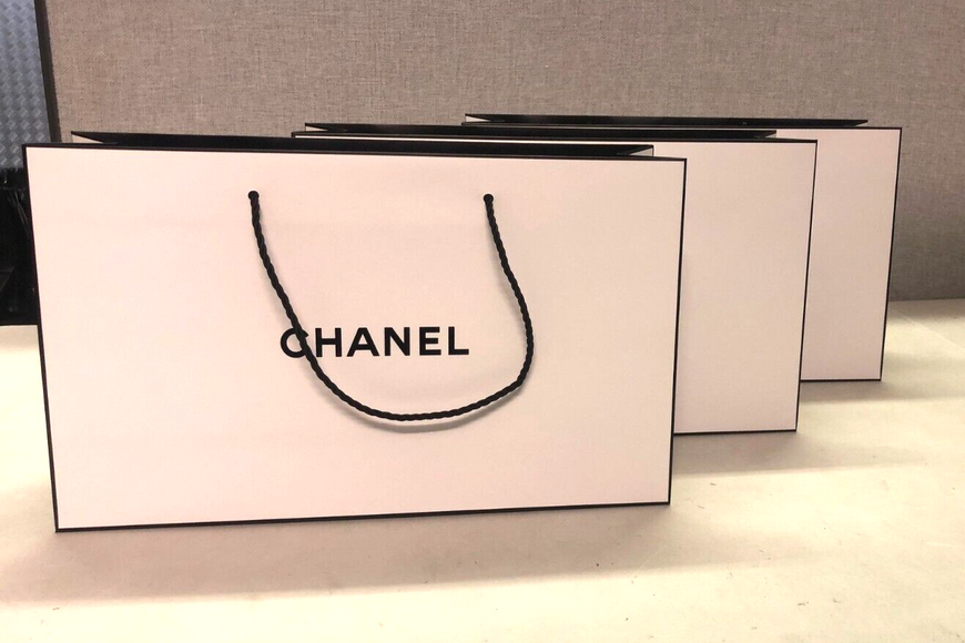 3x New Genuine CHANEL Paper GIFT BAG  34x20x10cm