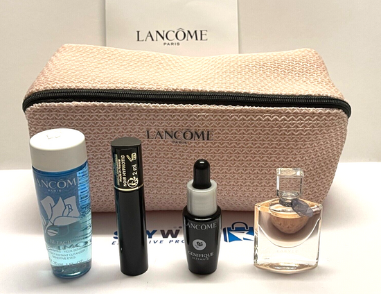 Lancome La Vie Est Belle Eau De Parfum 4ml/ Mascara 2ml /Genifique 7ml  Pink Bag