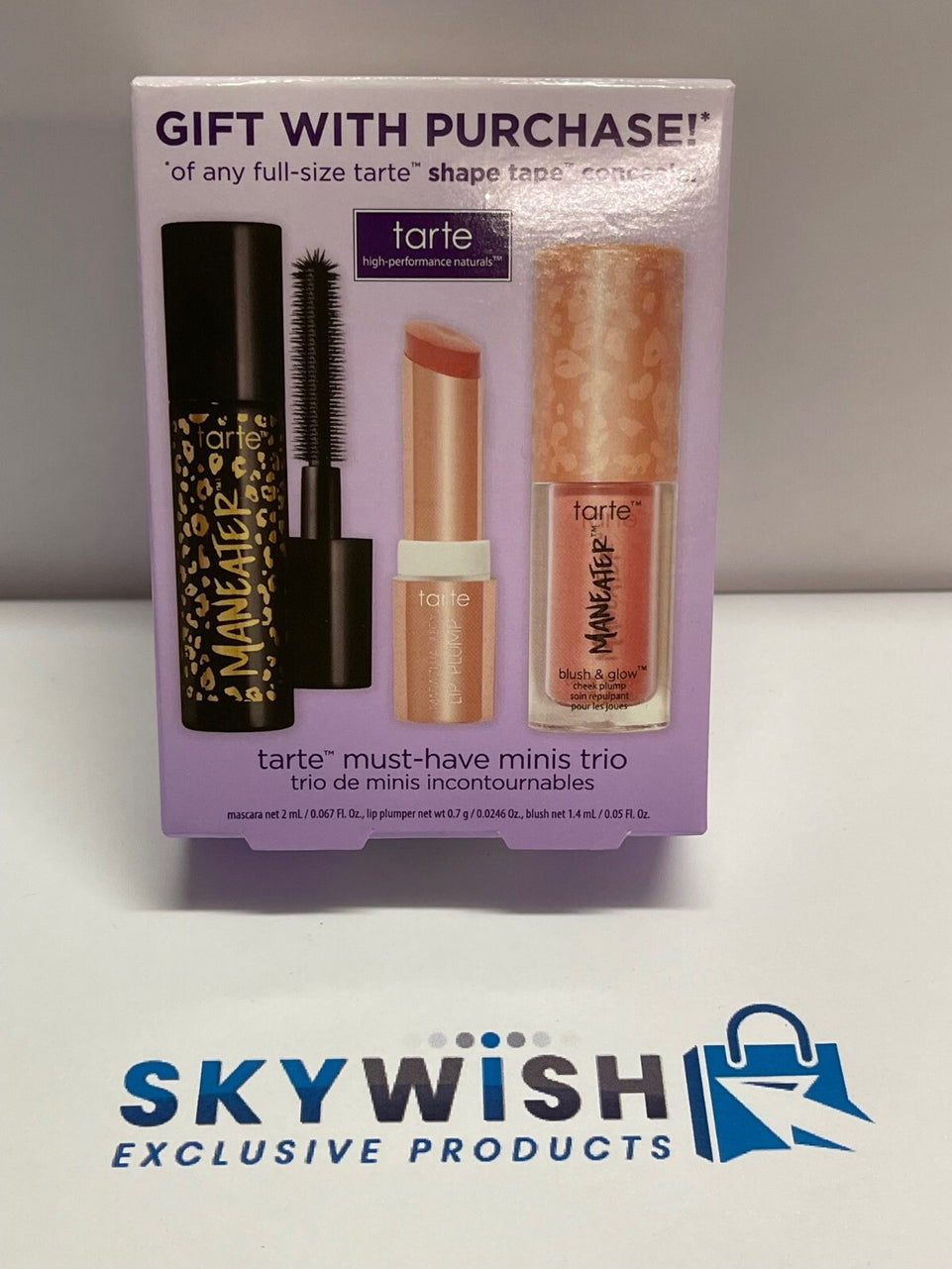 3 Pc Tarte Must Have Mini Set-Mascara-Maracuga Juicy Lip Plump-Cheek Plump