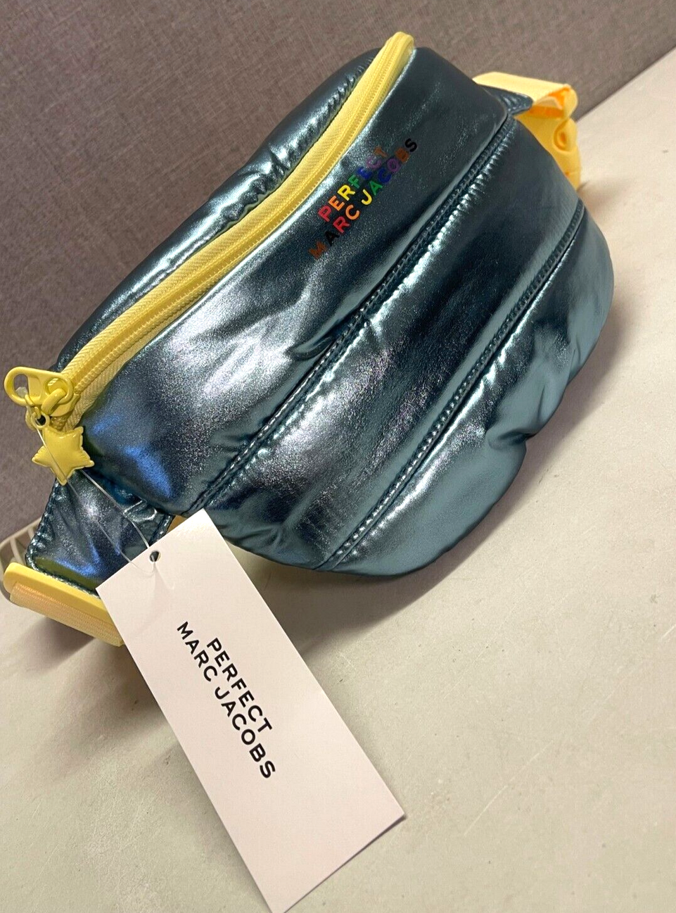 Marc Jacobs Pride Perfect Fanny Pack Belt Bag Puffer Y2K Metallic Electric Blue!