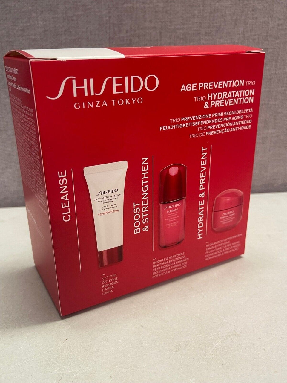 Shiseido age prevention and hydration travel gift set