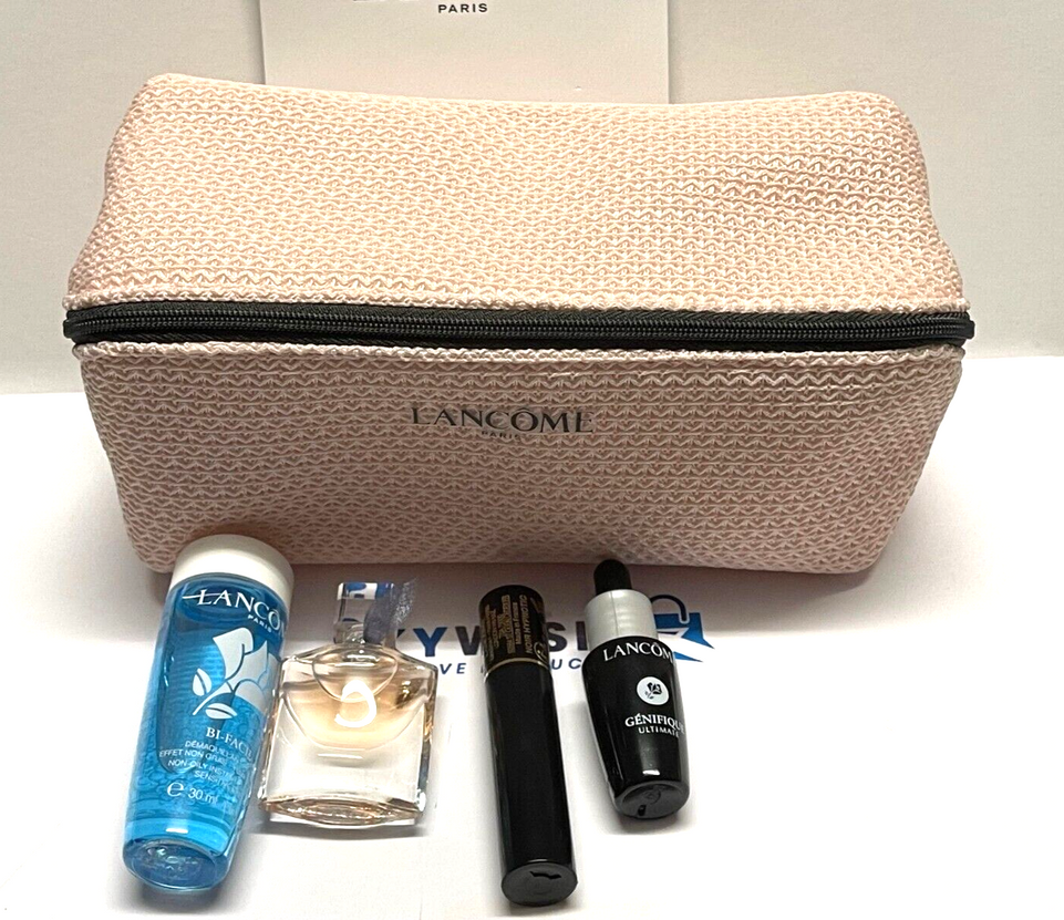 Lancome La Vie Est Belle Eau De Parfum 4ml/ Mascara 2ml /Genifique 7ml  Pink Bag
