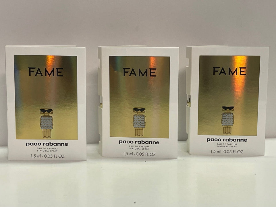 3X PACO RABANNE FAME 1.5ML EAU DE PARFUM SAMPLE SPRAY - Parfum For Woman