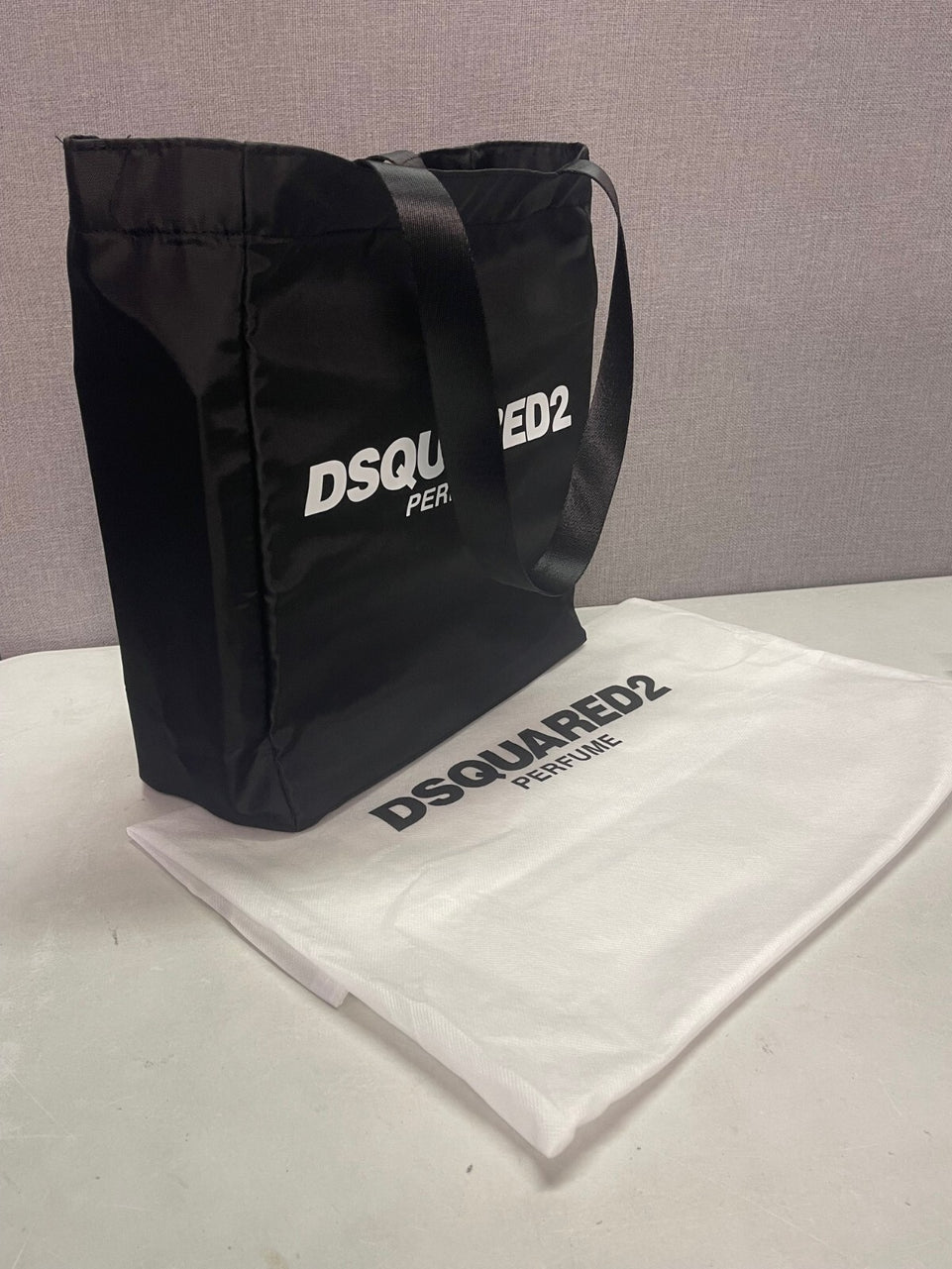 DSQUARED2 PERFUME BLACK SHOPPER FOR WOMAN AND MAN Tote Slung Bag