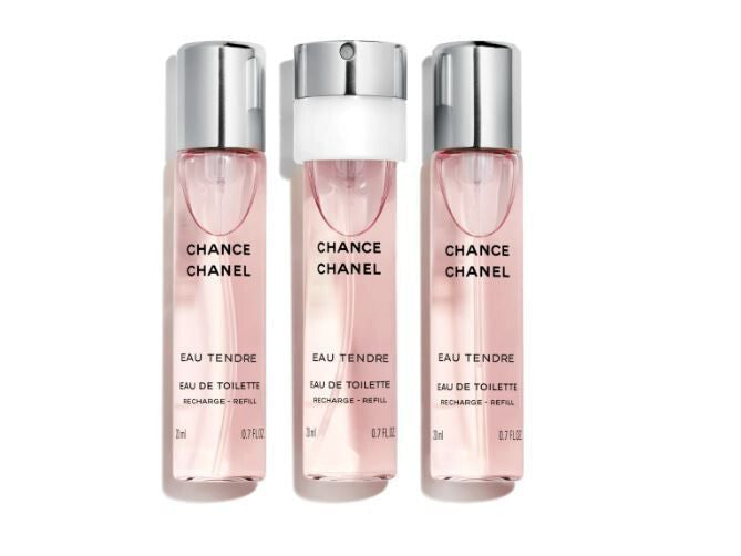 CHANEL Chance Eau Tendre Eau de Toilette Twist and Spray, 3 x 20ml