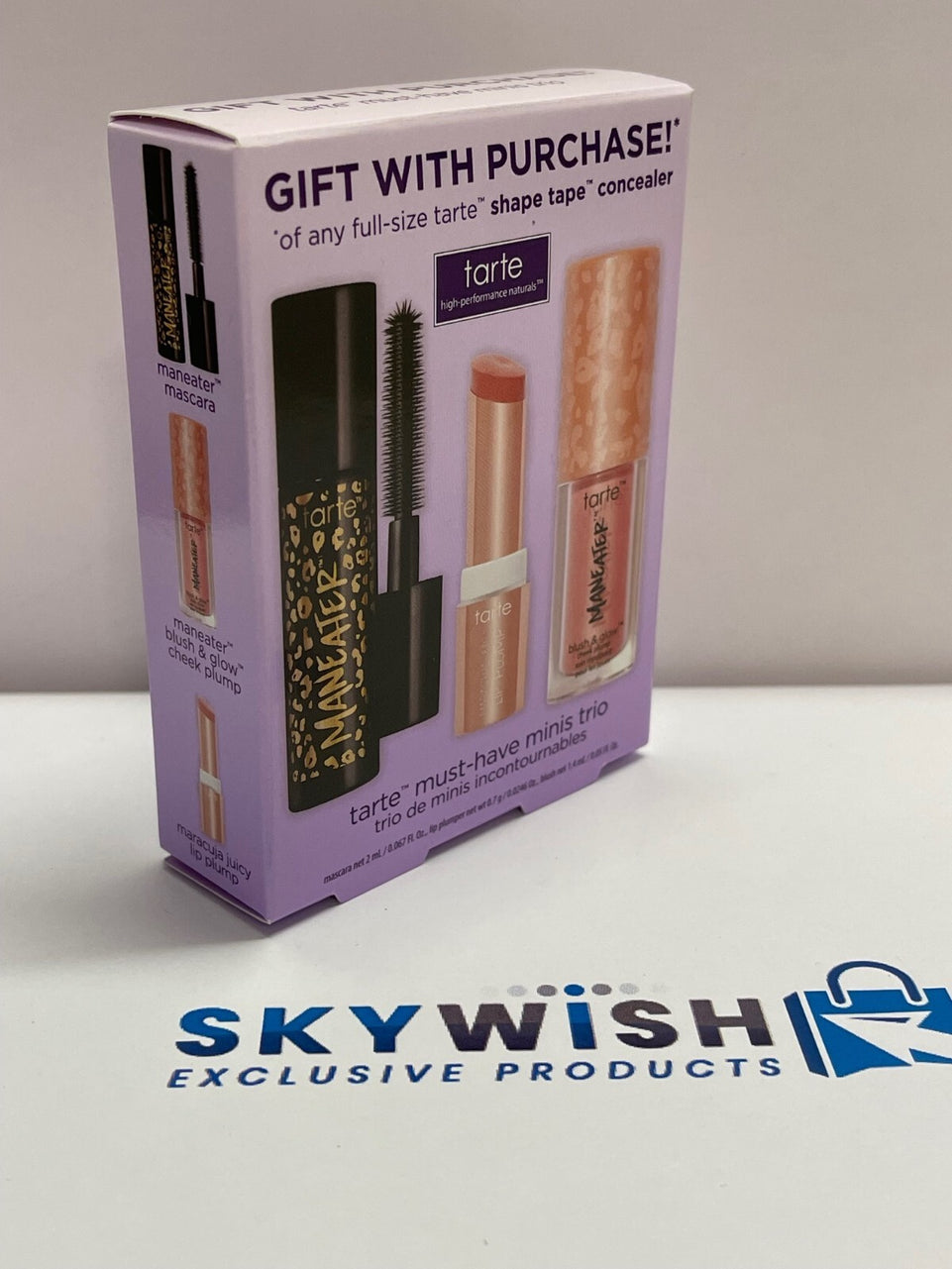 3 Pc Tarte Must Have Mini Set-Mascara-Maracuga Juicy Lip Plump-Cheek Plump