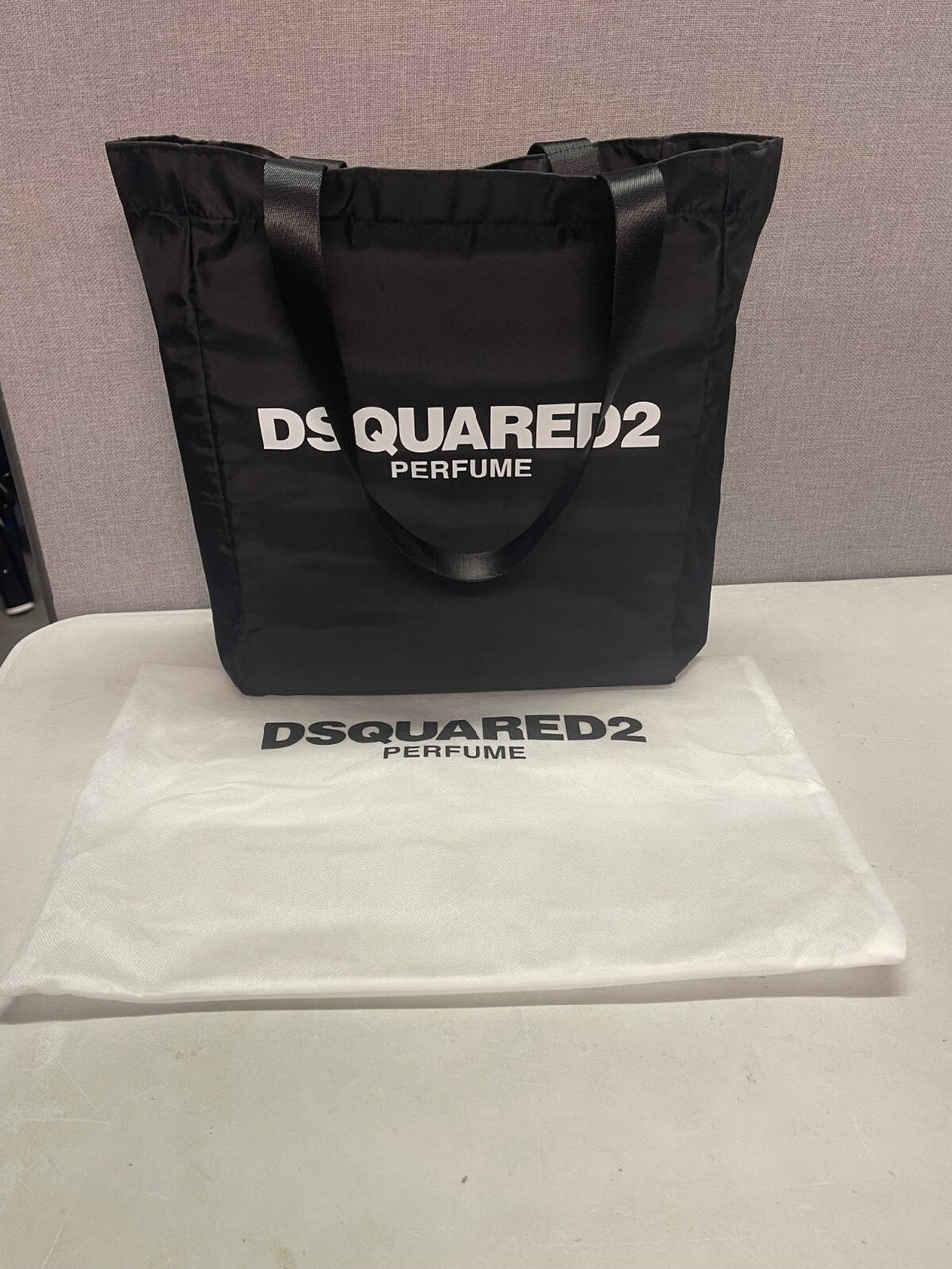 DSQUARED2 PERFUME BLACK SHOPPER FOR WOMAN AND MAN Tote Slung Bag
