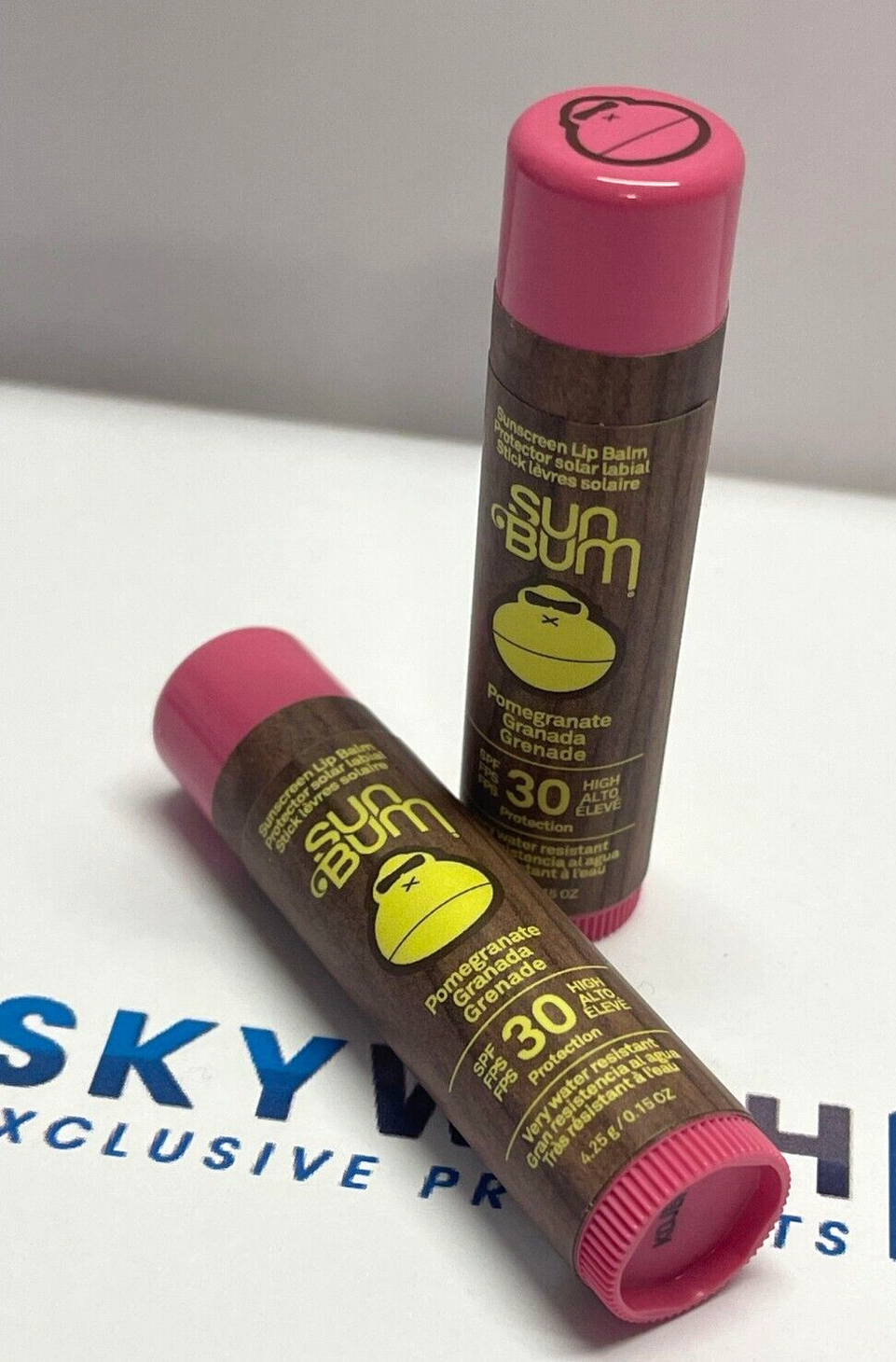2x Sun Bum Original SPF 30 Sunscreen Lip Balm - Pomegranate - 4.25g