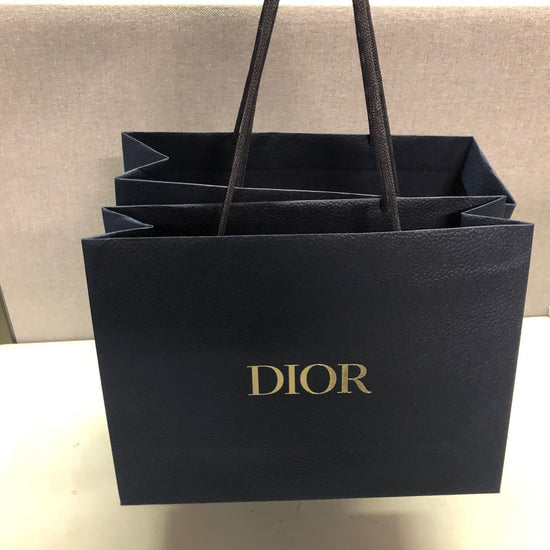 2x medium navy blue Dior Gift paper carrier bag navy blue
