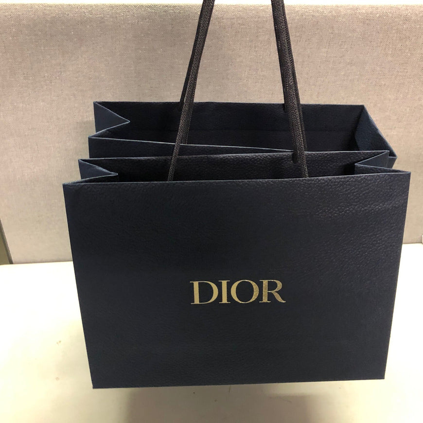 2x medium navy blue Dior Gift paper carrier bag navy blue
