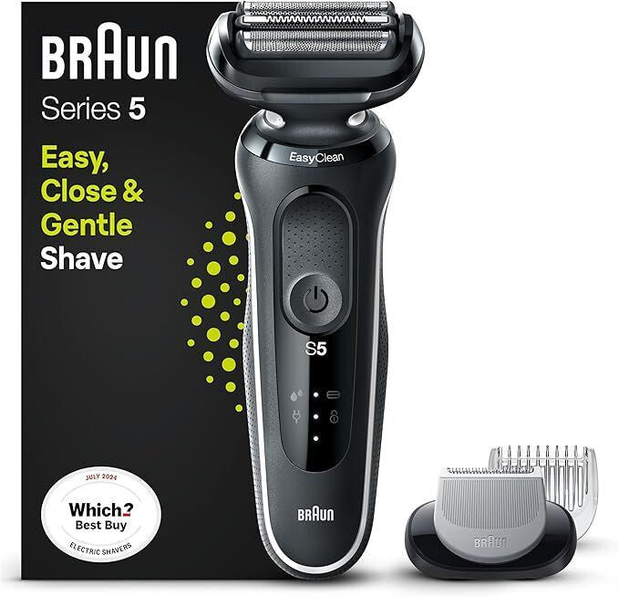 Braun Series 5 51-W1600s Electric Shaver for Men EasyClean, Wet & Dry, Recharge