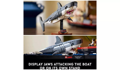 LEGO Ideas Jaws Set for Adults with Model Shark & Boat 21350