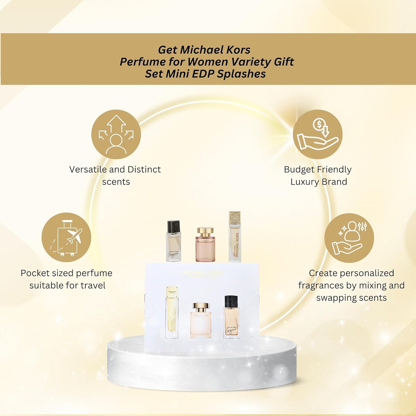 Michael Kors Miniature Collection 3 x 5ml (Contains Wonderlust, Sexy Amber, Gorgeous)
