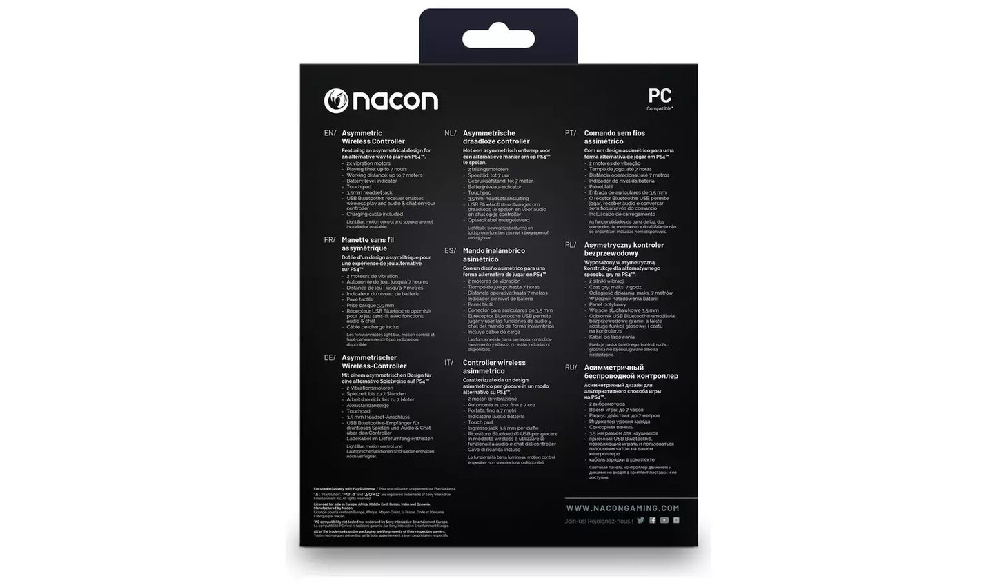 Nacon Official PS4 Asymmetric Wireless Controller - Black