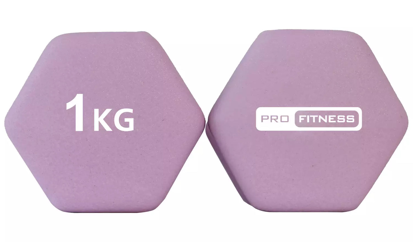 Pro Fitness Neoprene Dumbbells - 2 x 1kg