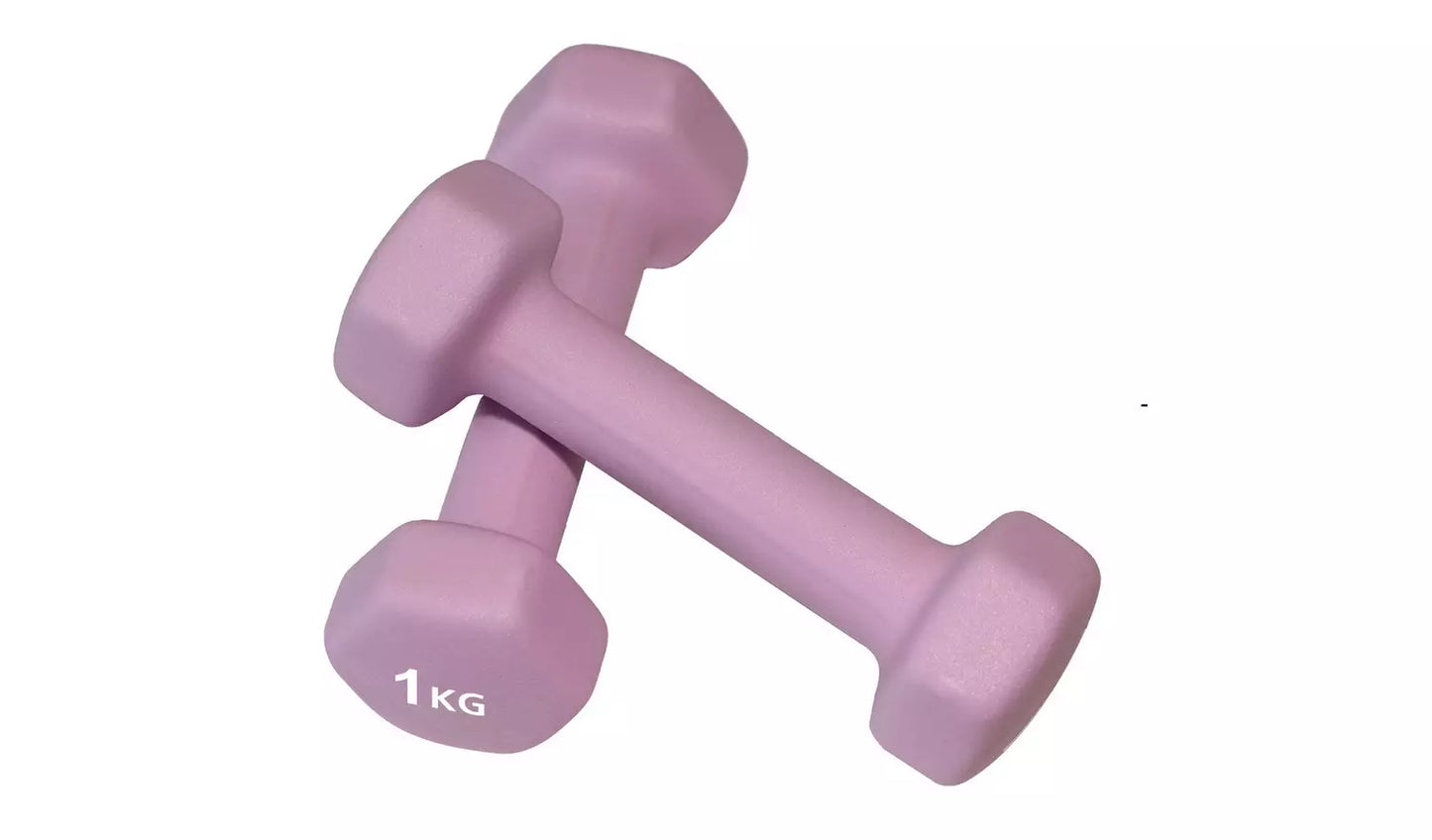 Pro Fitness Neoprene Dumbbells - 2 x 1kg