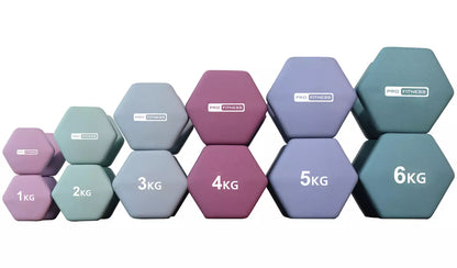 Pro Fitness Neoprene Dumbbells - 2 x 1kg