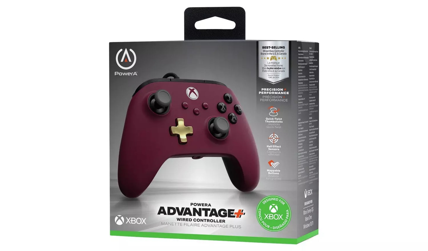 PowerA Hall Effect Advantage+ Xbox Wired Controller - Ruby