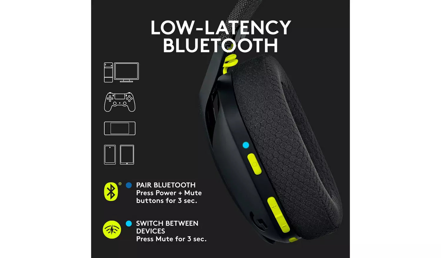 Logitech G435 Wireless PS5, PS4, Switch, PC Headset - Black