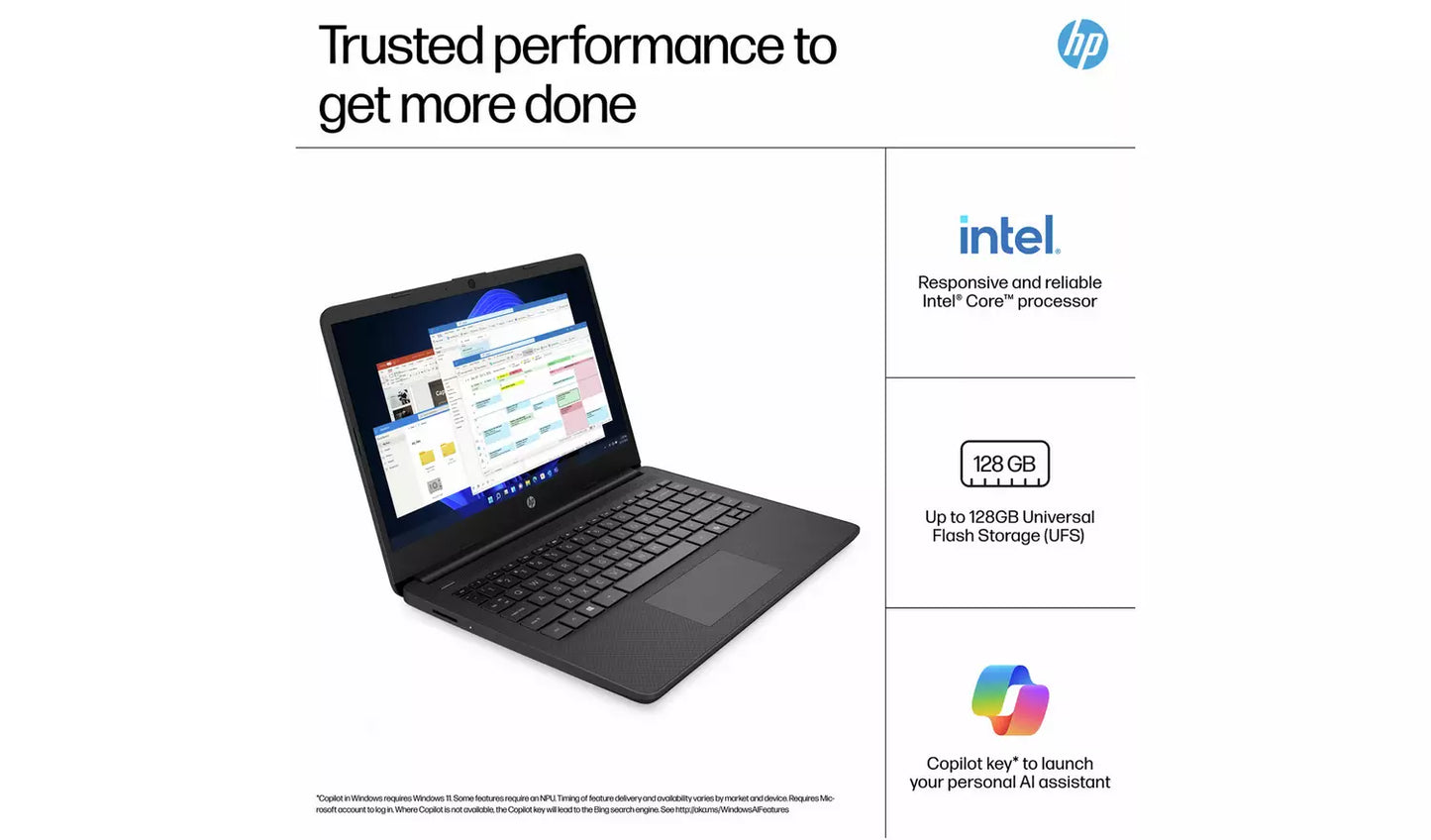 HP 14s-dq3001na 14in Intel Celeron 4GB 64GB Laptop - Black