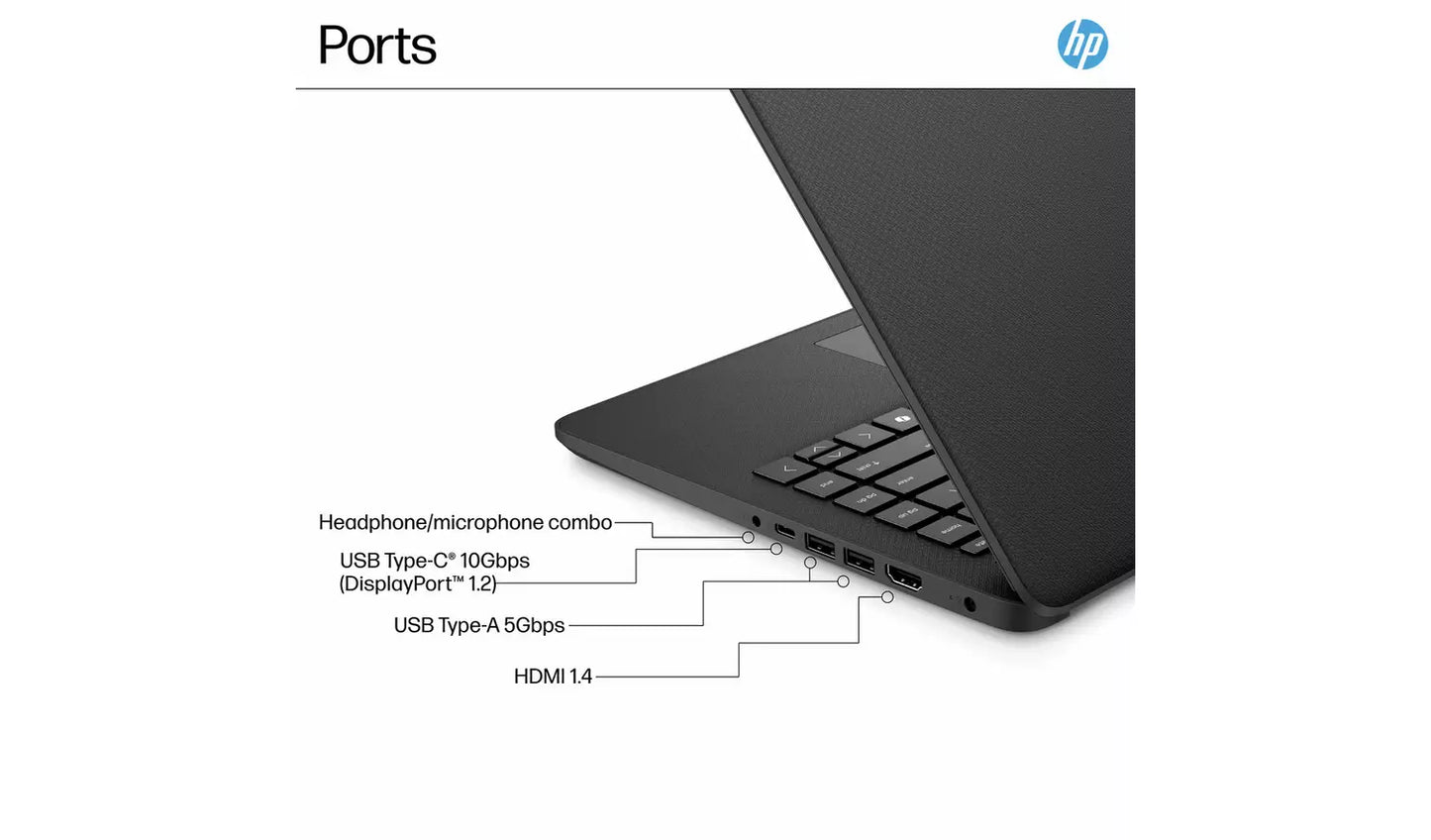 HP 14s-dq3001na 14in Intel Celeron 4GB 64GB Laptop - Black