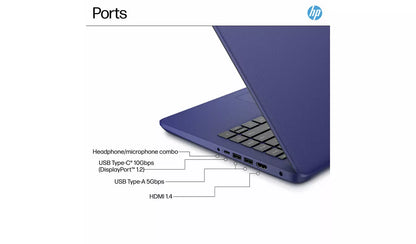 HP 14-dq6001na 14 Inch Intel N150 4GB 128GB Laptop - Blue